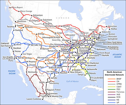 NA Intermodal Map