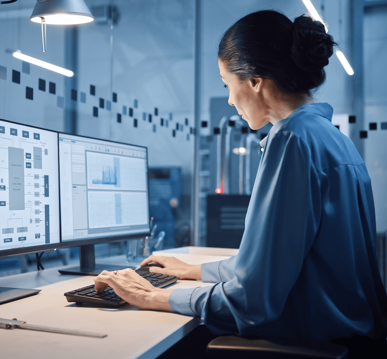 Woman working on computer